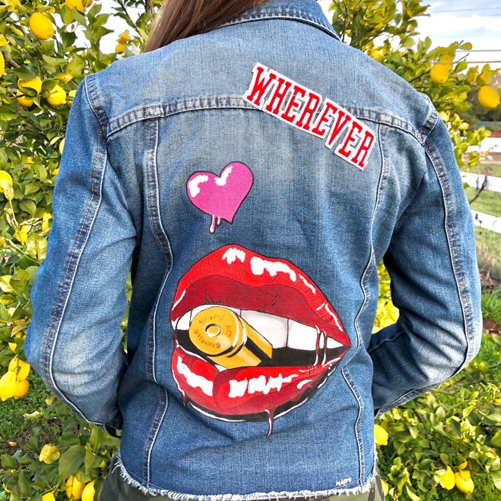 Hand painted jean jacket